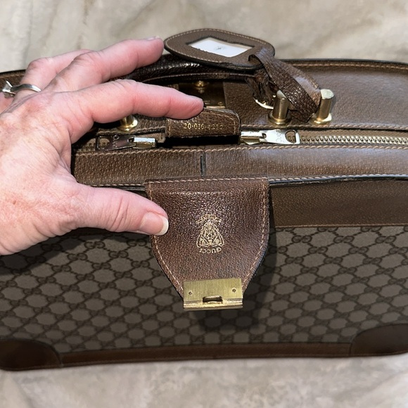 GUCCI Vintage Briefcase Dual Zipper clean interior Authentic web detail - Picture 9 of 12